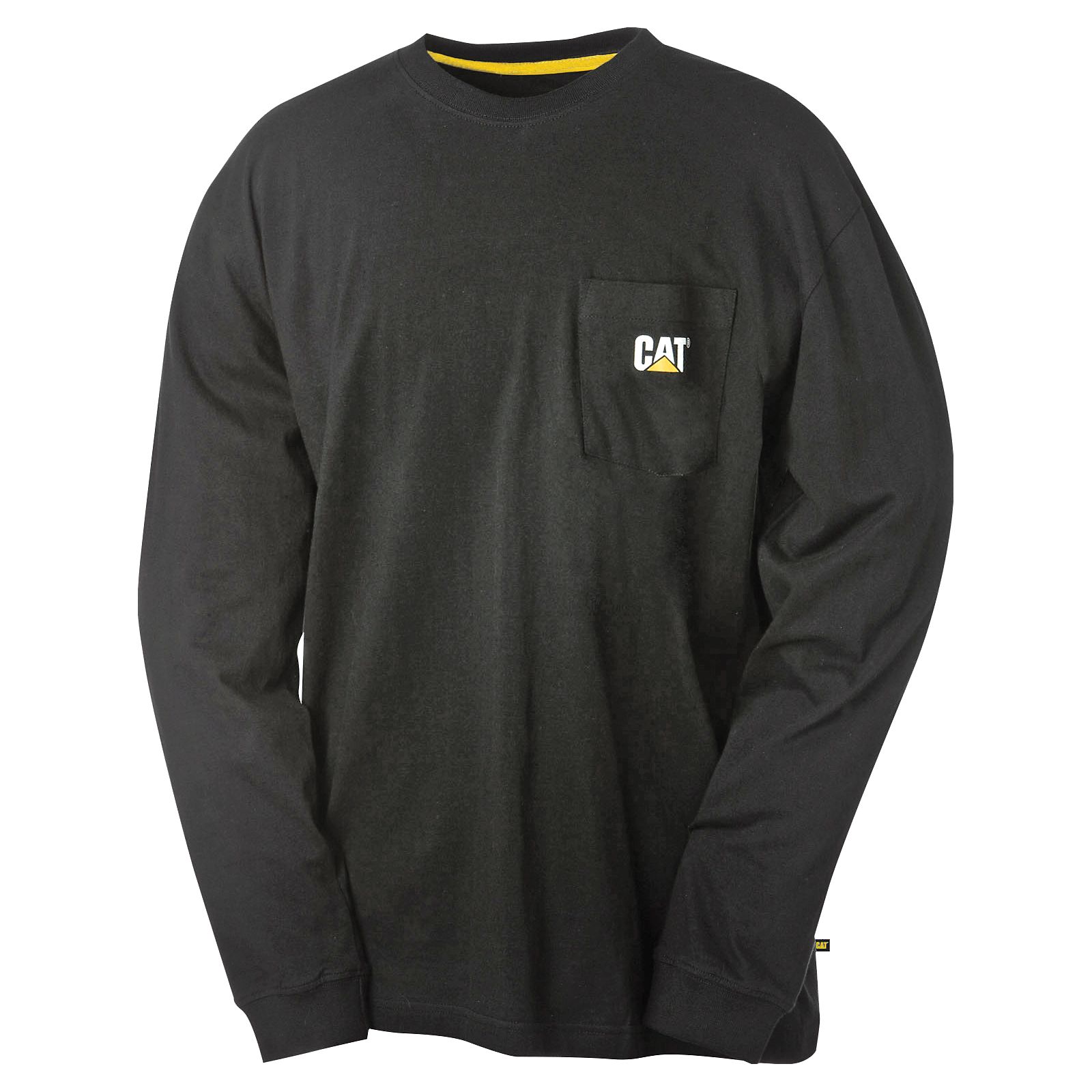 Caterpillar Trademark Pocket Long Sleeve Philippines - Mens T-Shirts - Black 68742FEYO